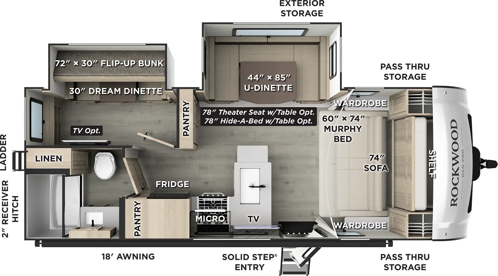 Rockwood Mini Lite 2519S Floorplan